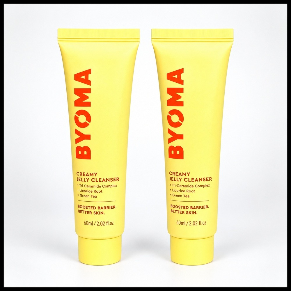 2 x Byoma Creamy Jelly Cleanser Ceramide Licorice Green Tea 2 FL.OZ. 60ml. Big